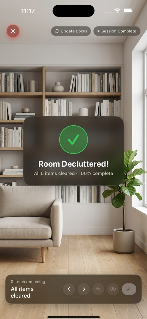 Track Your Progress Over Time - 100% room decluttered transformation